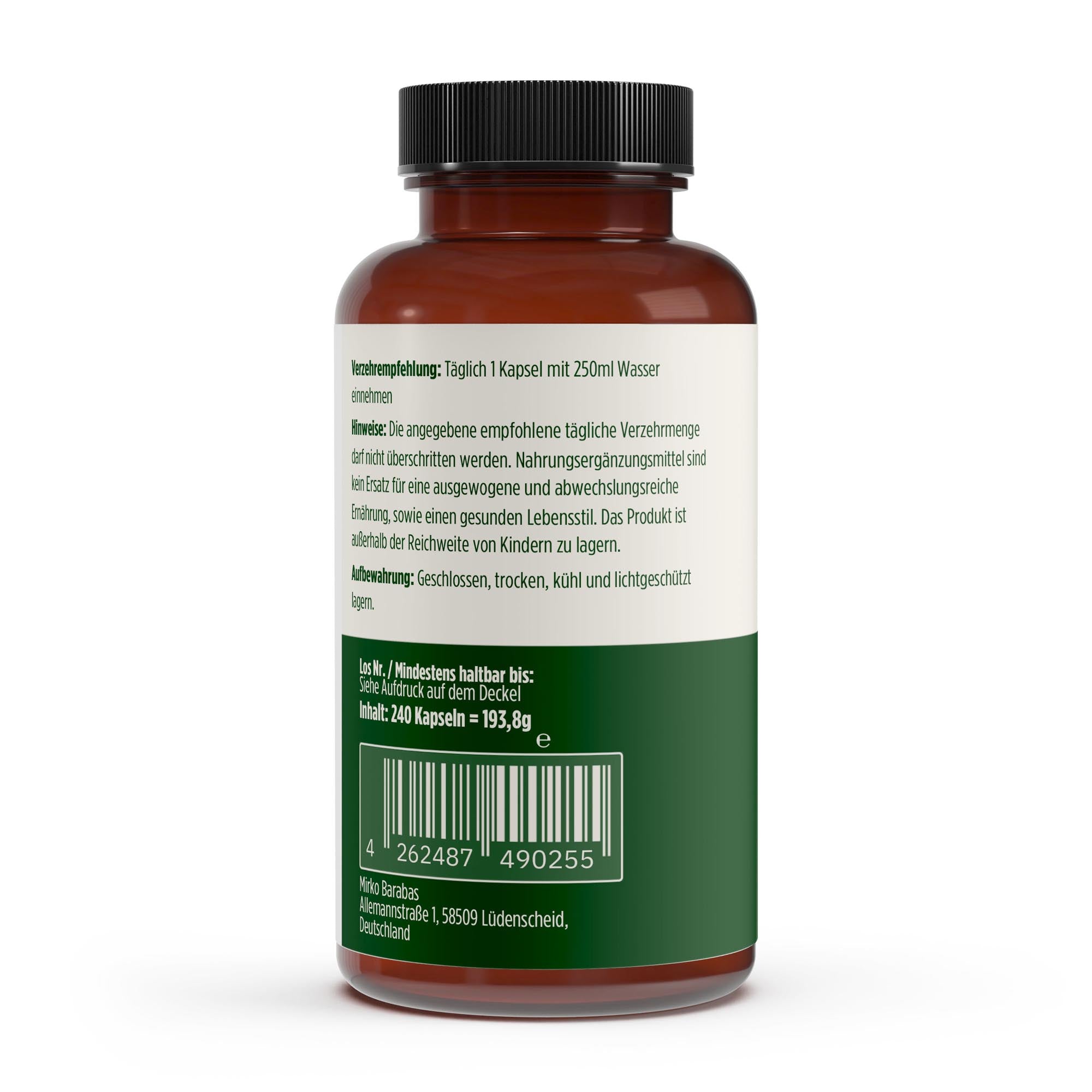 Gepuffertes Vitamin C 500mg + Magnesium - 240 Kapseln