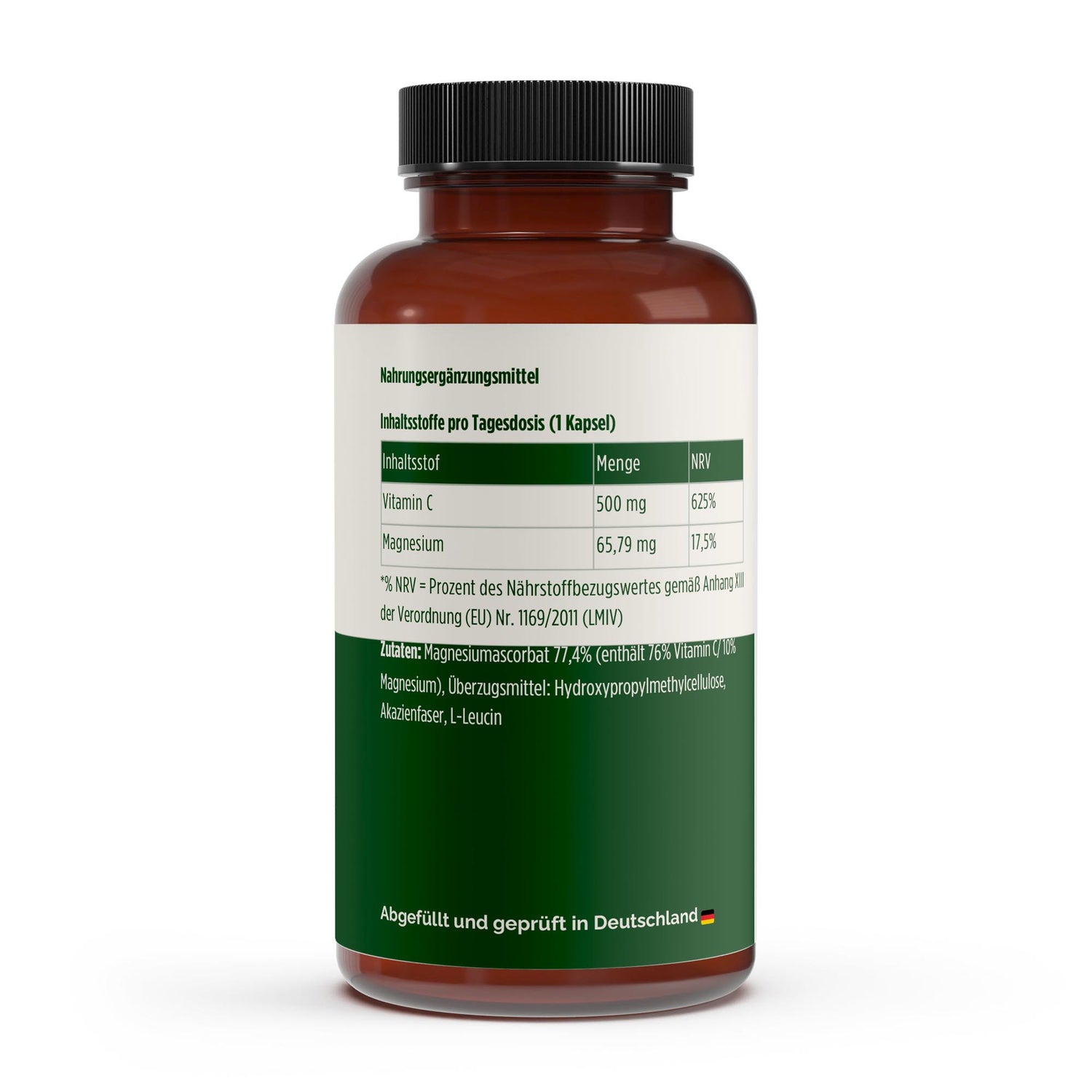 Gepuffertes Vitamin C 500mg + Magnesium - 240 Kapseln