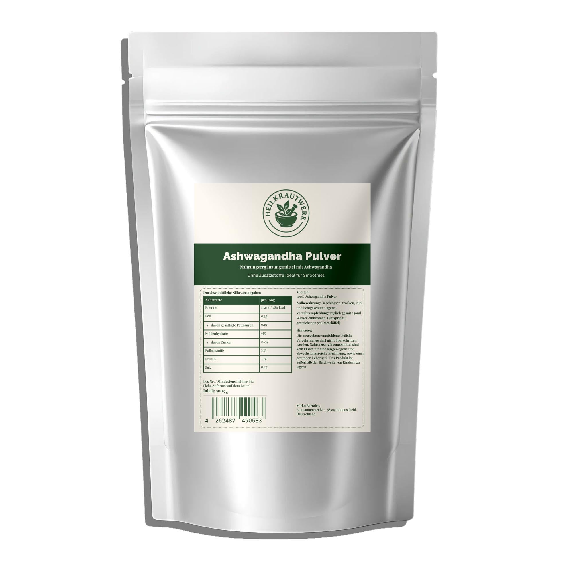 Ashwagandha Pulver - 500g Doypack