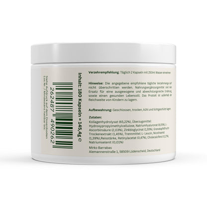 Kollagenhydrolysat PLUS Haut Haare Nägel - 180 Kapseln