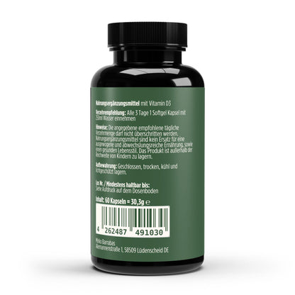 Vitamin D3 3.000 I.E - 60 vegane Softgels